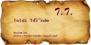 Toldi Tünde névjegykártya